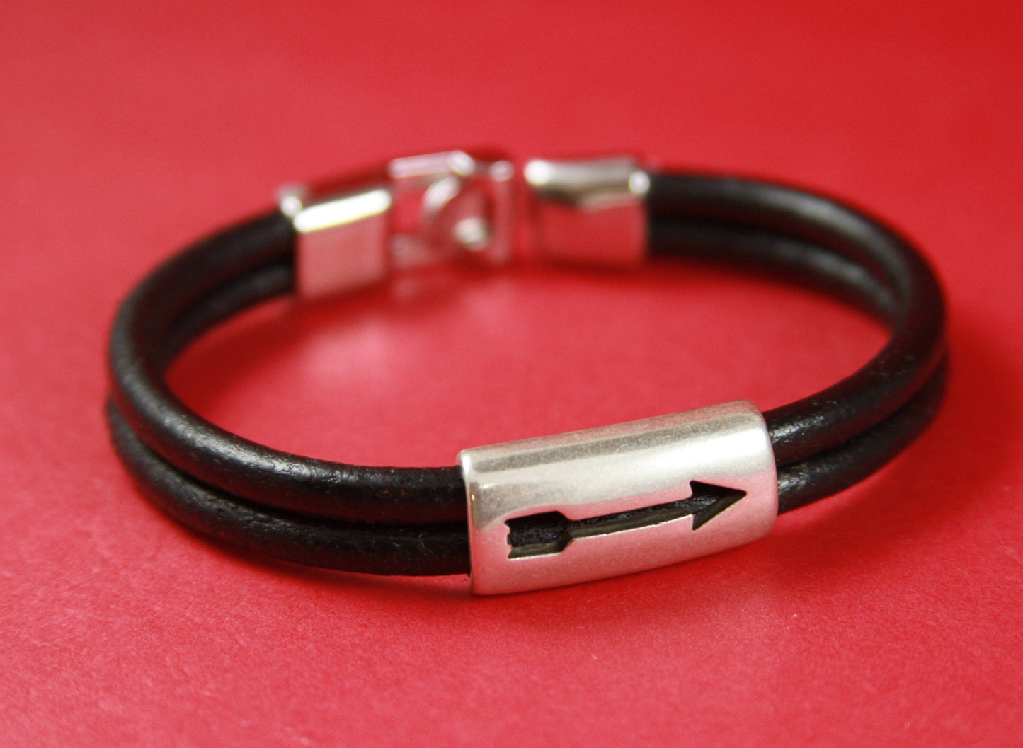 LS0074>>MADE in EUROPE zamak slider tube with arrow, 10x5mm licorice cord slider, large tube slider, 10x5mm tube slider Qty1
