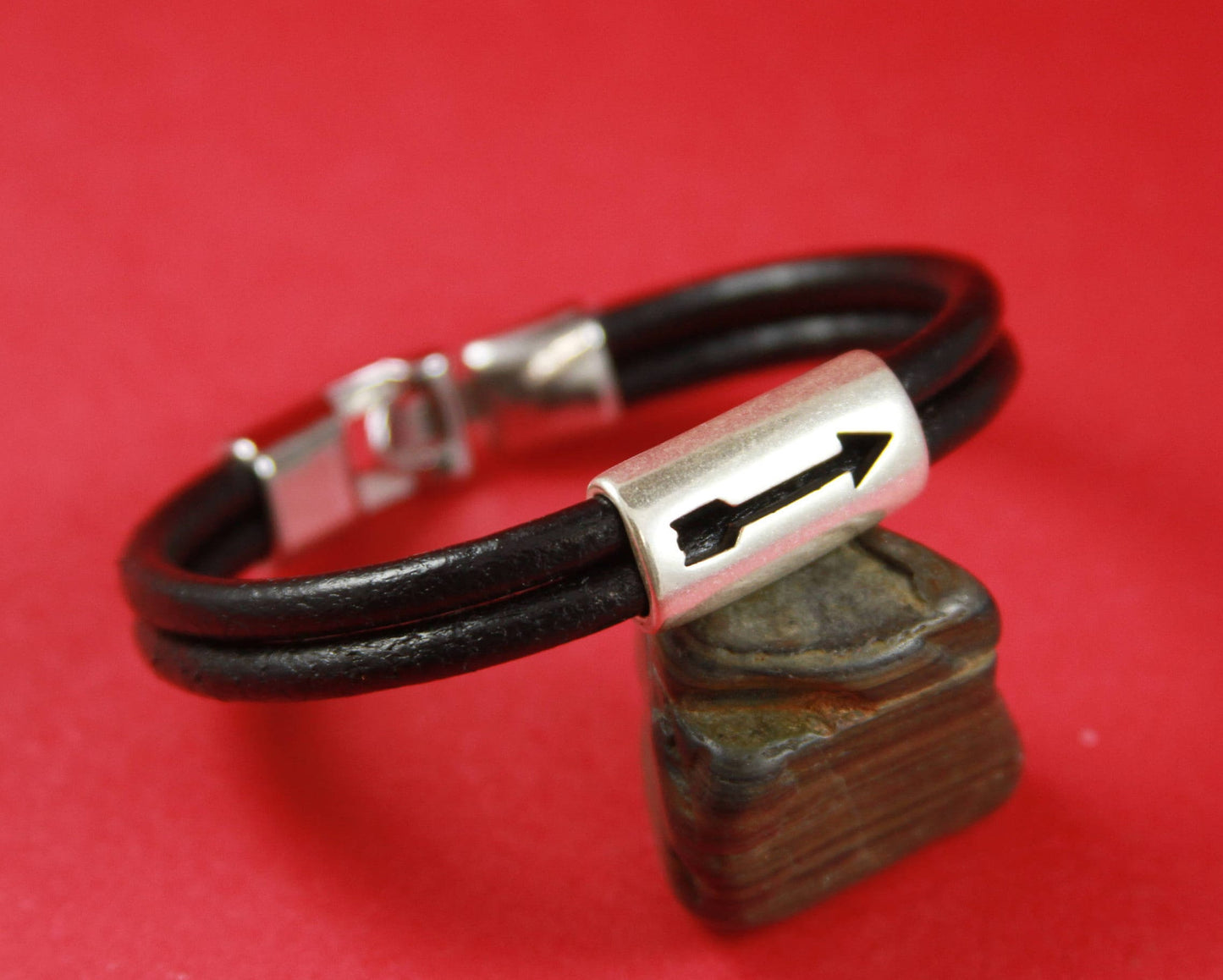 LS0074>>MADE in EUROPE zamak slider tube with arrow, 10x5mm licorice cord slider, large tube slider, 10x5mm tube slider Qty1