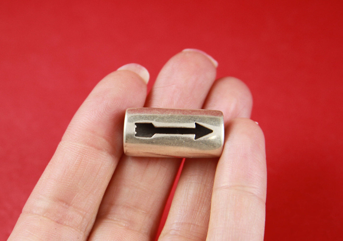 LS0074>>MADE in EUROPE zamak slider tube with arrow, 10x5mm licorice cord slider, large tube slider, 10x5mm tube slider Qty1