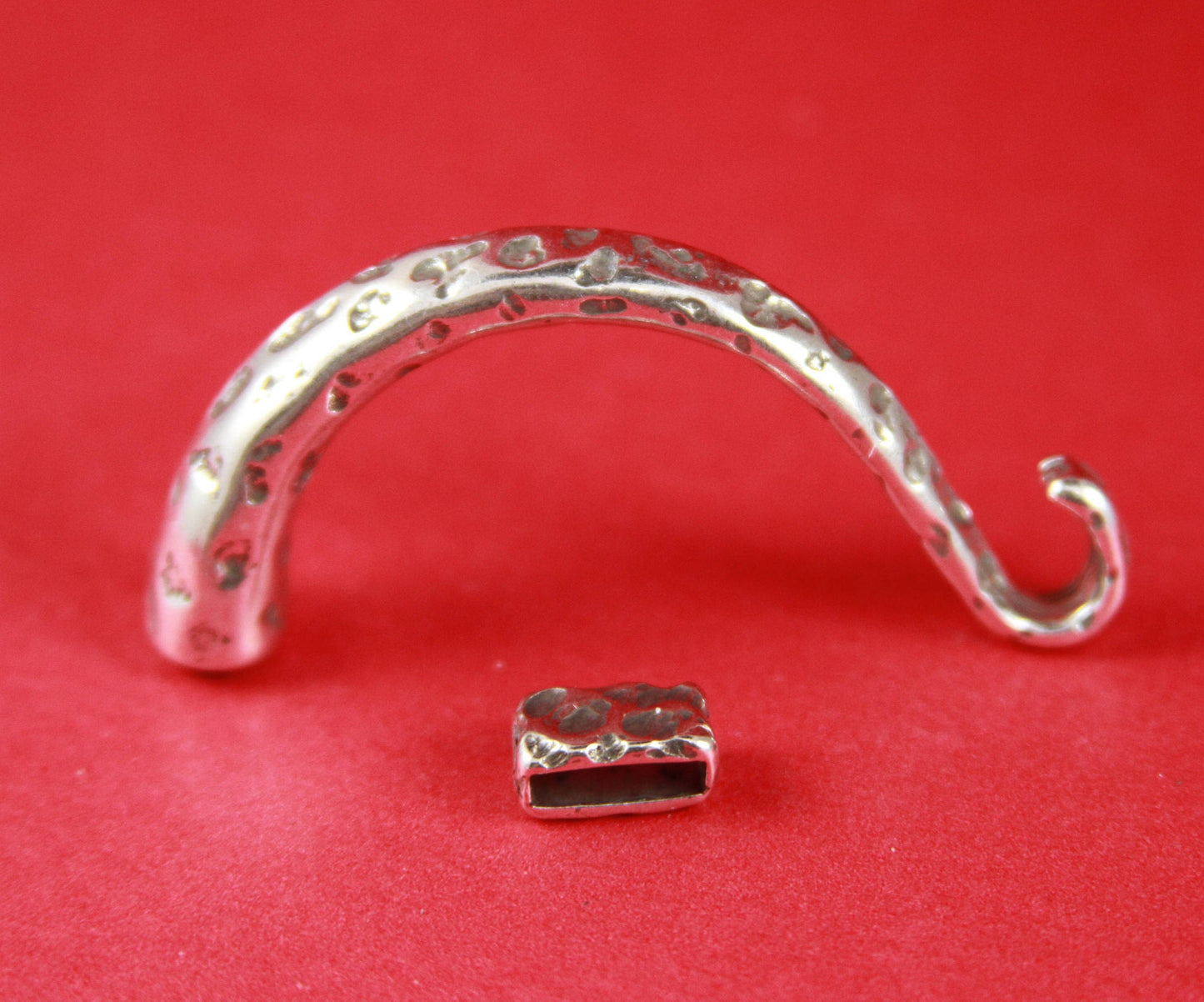 B0059>>MADE in EUROPE zamak half bracelet with slider, hammered half bracelet, zamak bracelet component (ABLZ87S) Qty1set