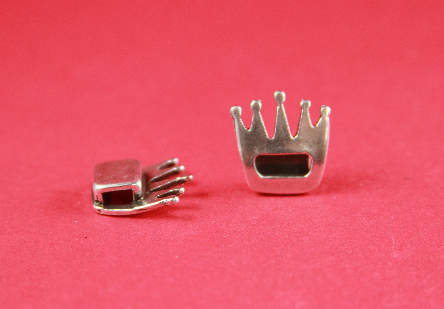 FS0320>>MADE in EUROPE 2 zamak crown sliders for 5mm cord, flat cord slider, zamak crown slider (Ablz172) qty2