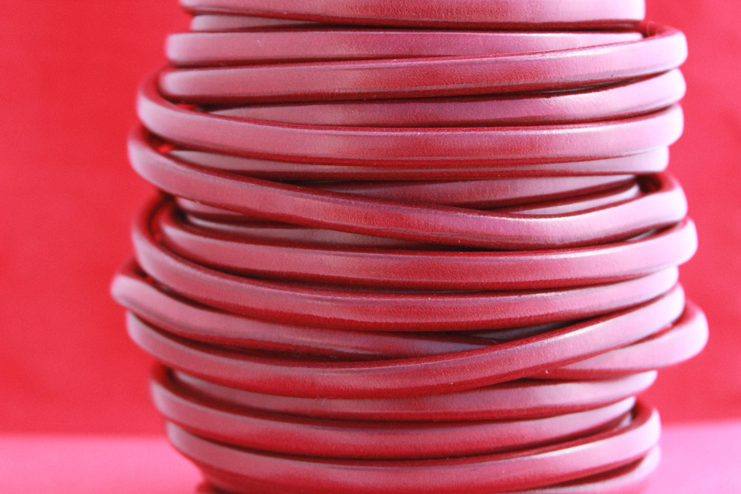 MADE in EUROPE 8" dark red licorice leather cord, 10x6 leather cord, bracelet leather cord, thick leather cord (MARL10GRAN)