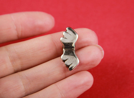 RS0110>>MADE IN EUROPE 2 zamak wing beads, silver wings sliders, 3mm cord sliders, (Ablz175s) Qty2