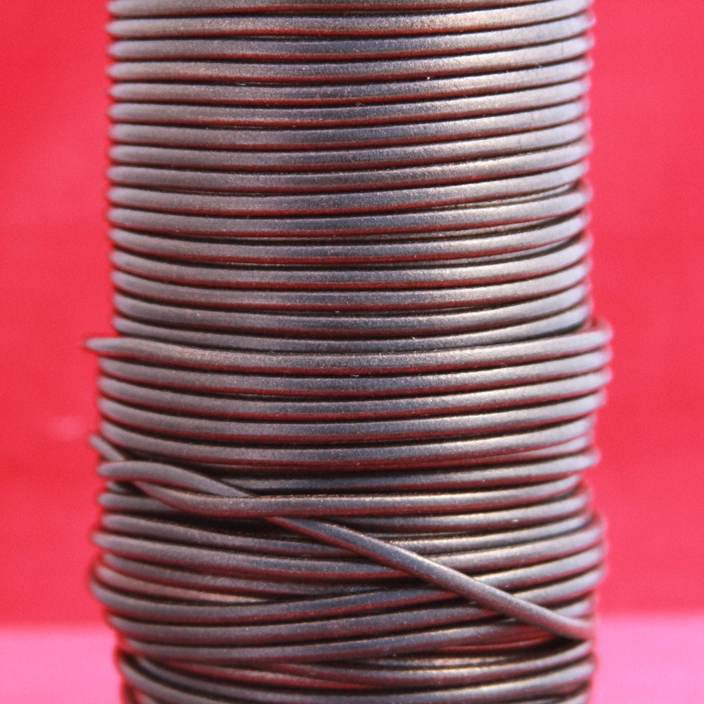 MADE in EUROPE 2 yards of 3mm copper leather cord, 3mm round leather cord, old copper genuine leather cord (MARR3OC)
