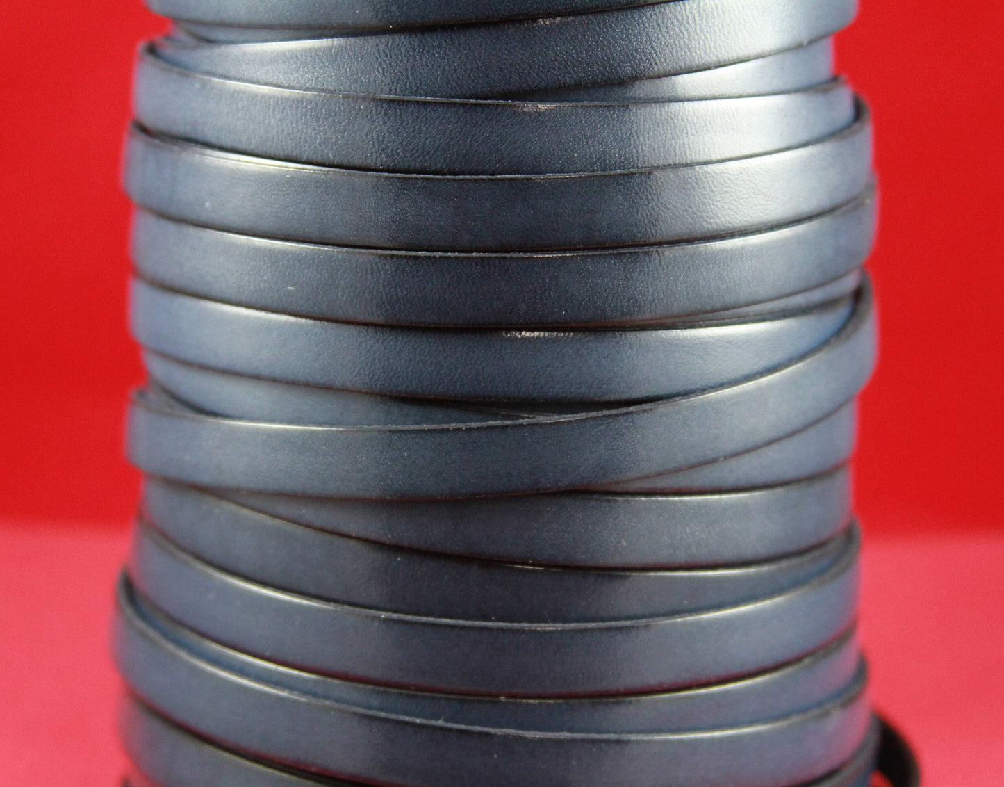 MADE in EUROPE 24" of genuine leather cord, flat 10mm gray leather cord, 10x2mm leather cord (MARF10AZM)