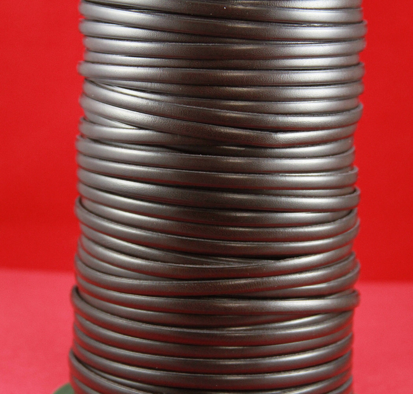 MADE in EUROPE 1 yard of 5mm dark brown flat leather cord, 5mm genuine leather cord, flat 5mm real leather cord (MARF5BR)