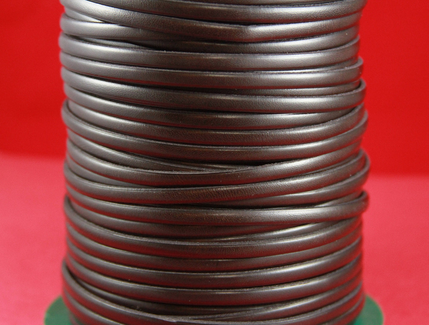 MADE in EUROPE 1 yard of 5mm dark brown flat leather cord, 5mm genuine leather cord, flat 5mm real leather cord (MARF5BR)