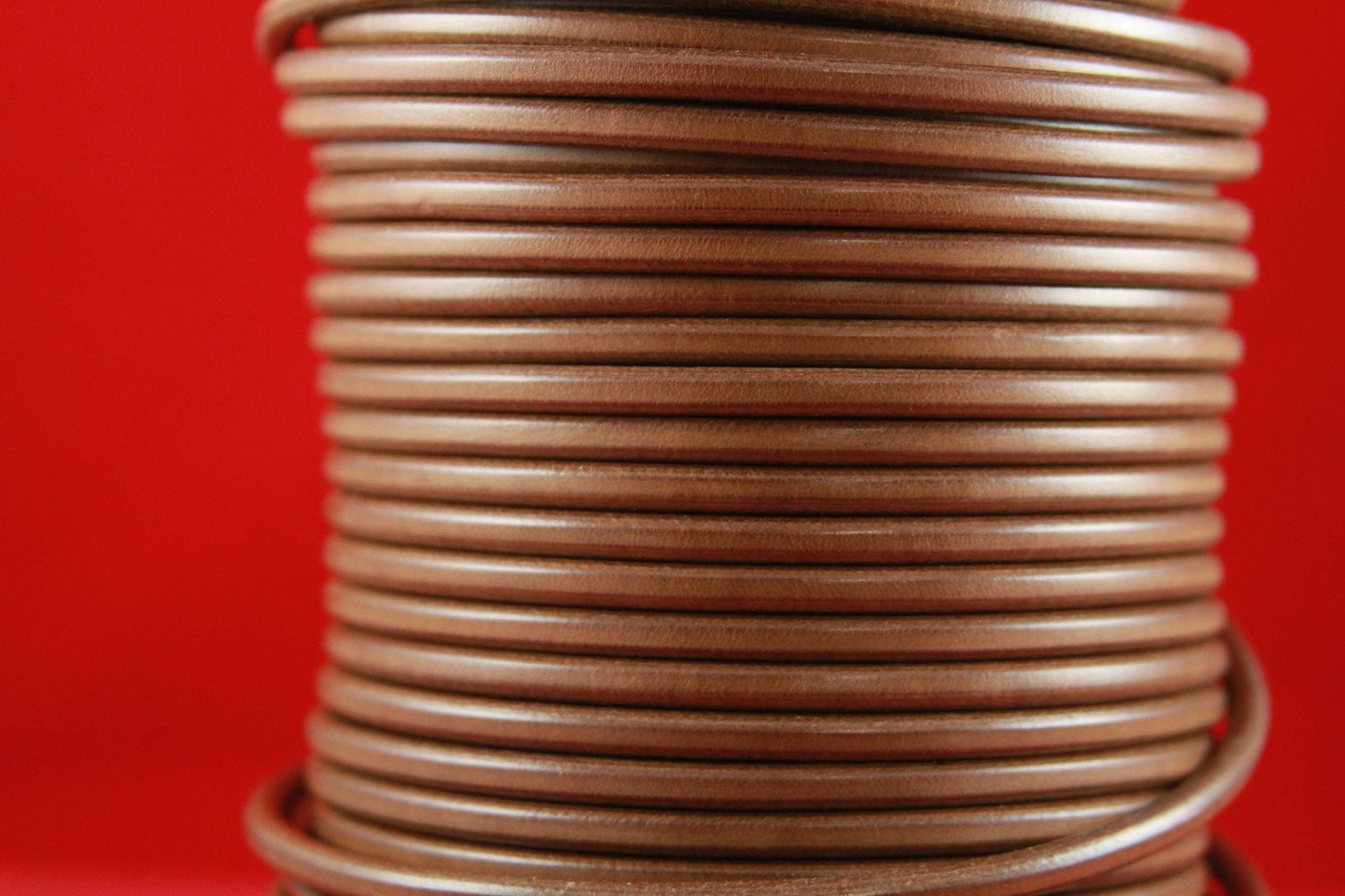 MADE in EUROPE 24" round leather cord, 5mm round genuine leather cord, 5mm taupe round leather cord (MARR5TAU)