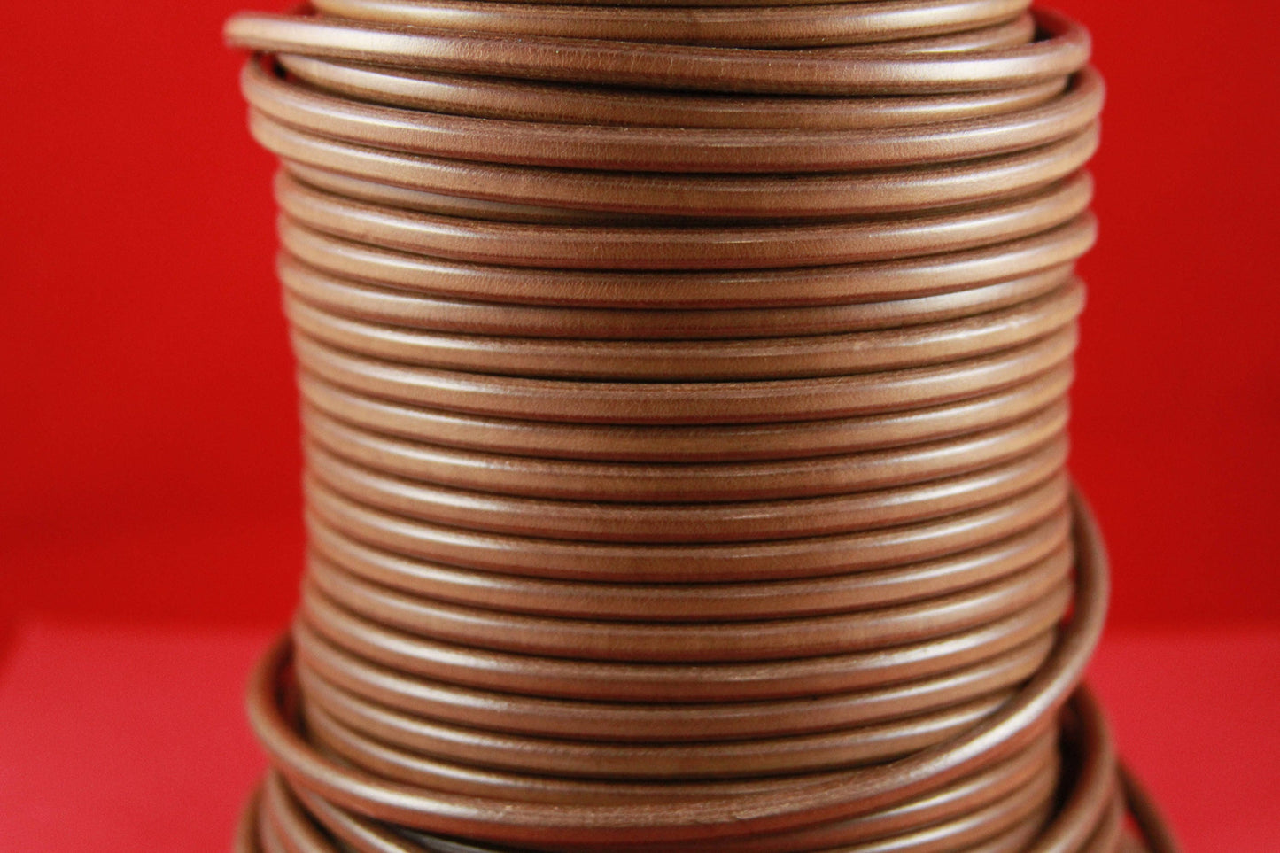 MADE in EUROPE 24" round leather cord, 5mm round genuine leather cord, 5mm taupe round leather cord (MARR5TAU)