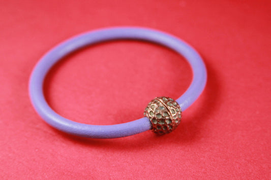 RC0105>>MADE IN EUROPE round leather cord copper clasp, hammered ball clasp (XM6114AC)Qty1