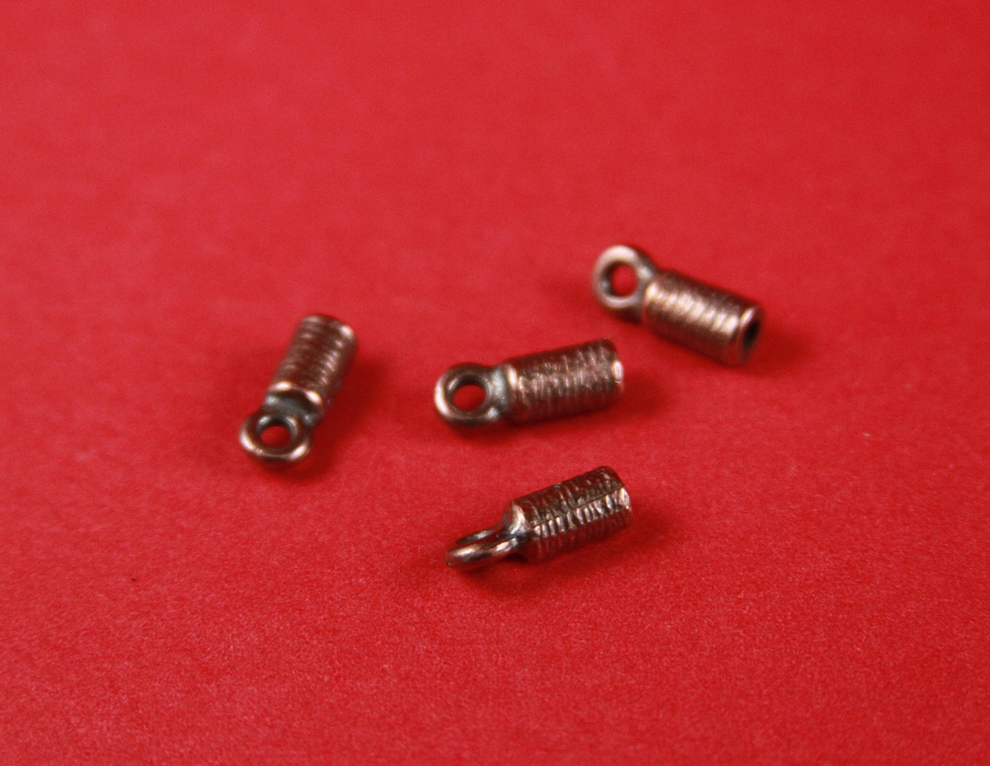 6/1 MADE IN EUROPE 4 end caps, 2mm round leather cord ends, bracelet cord ends, 2mm cord end caps (X5909ac) Qty4