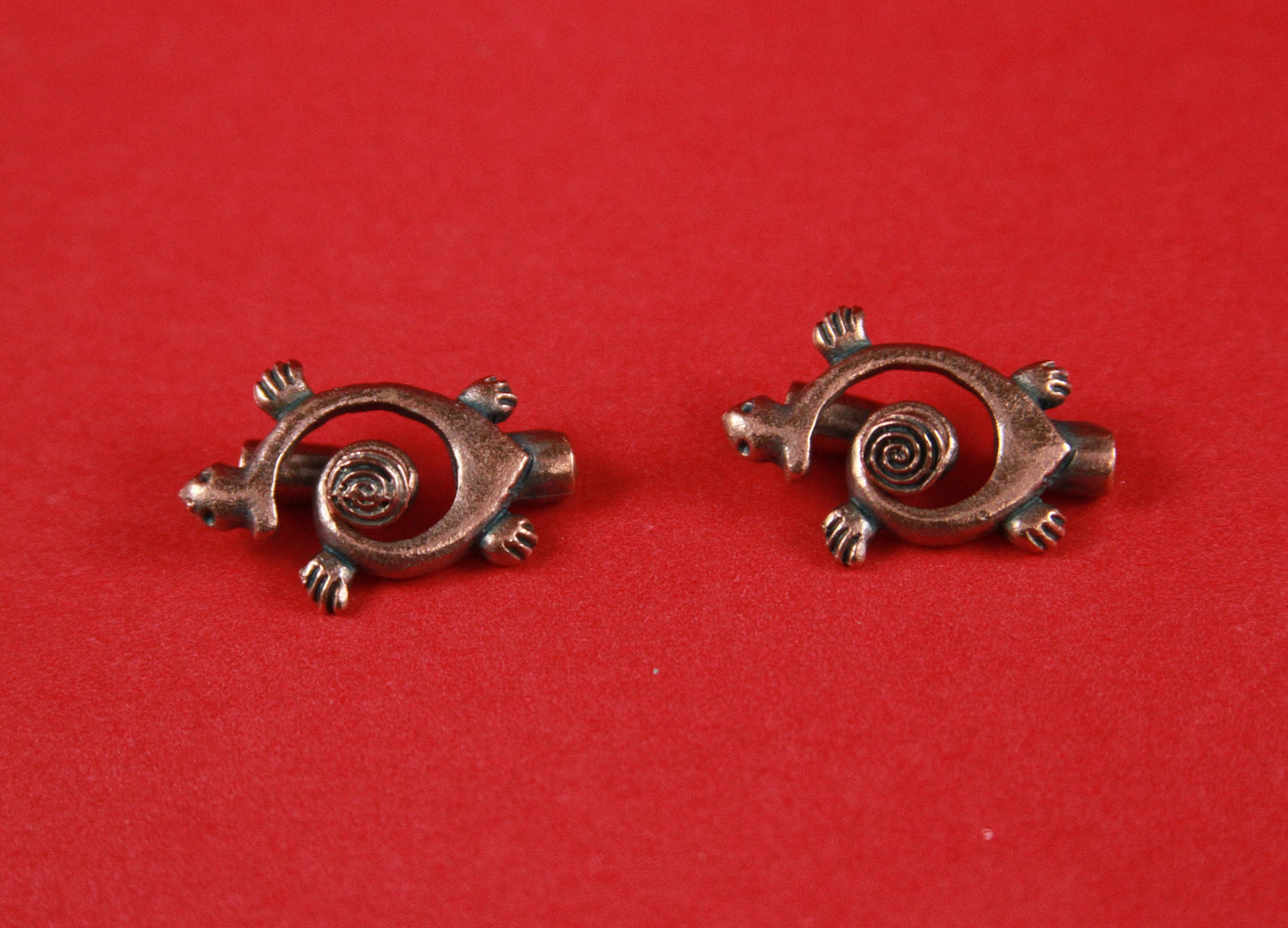 RC0251>> MADE in EUROPE 2 toggle clasps, copper toggle clasp, turtle toggle clasp, copper toggle clasp Qty2 sets