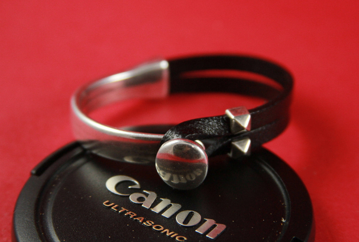 B0115>> MADE in EUROPE Zamak button half bracelet + slider, silver half bracelet, zamak half cuff, metal half bracelet Qty1