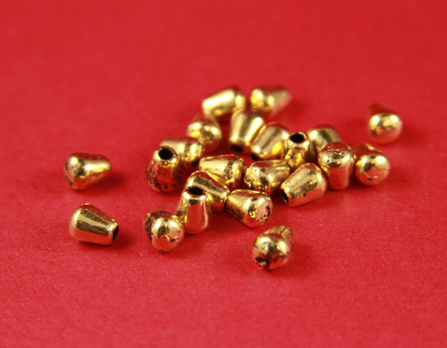 6/7 MADE in EUROPE 10 zamak cord ends, gold cord ends, 2mm round cord ends, zamak 2mm round cord ends (X6088AG) Qty10