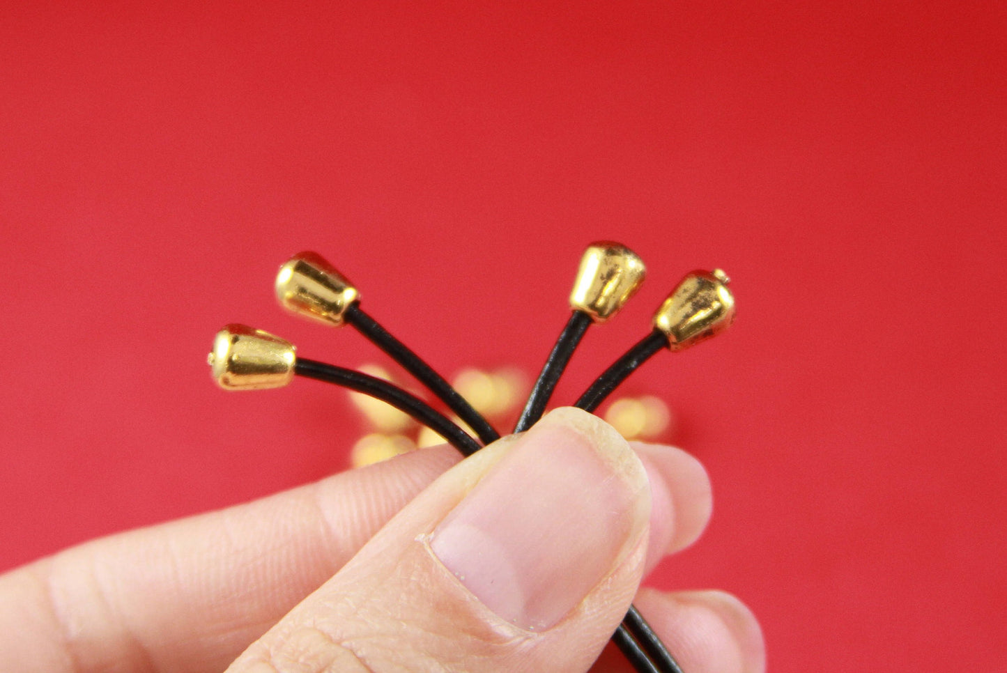 6/7 MADE in EUROPE 10 zamak cord ends, gold cord ends, 2mm round cord ends, zamak 2mm round cord ends (X6088AG) Qty10