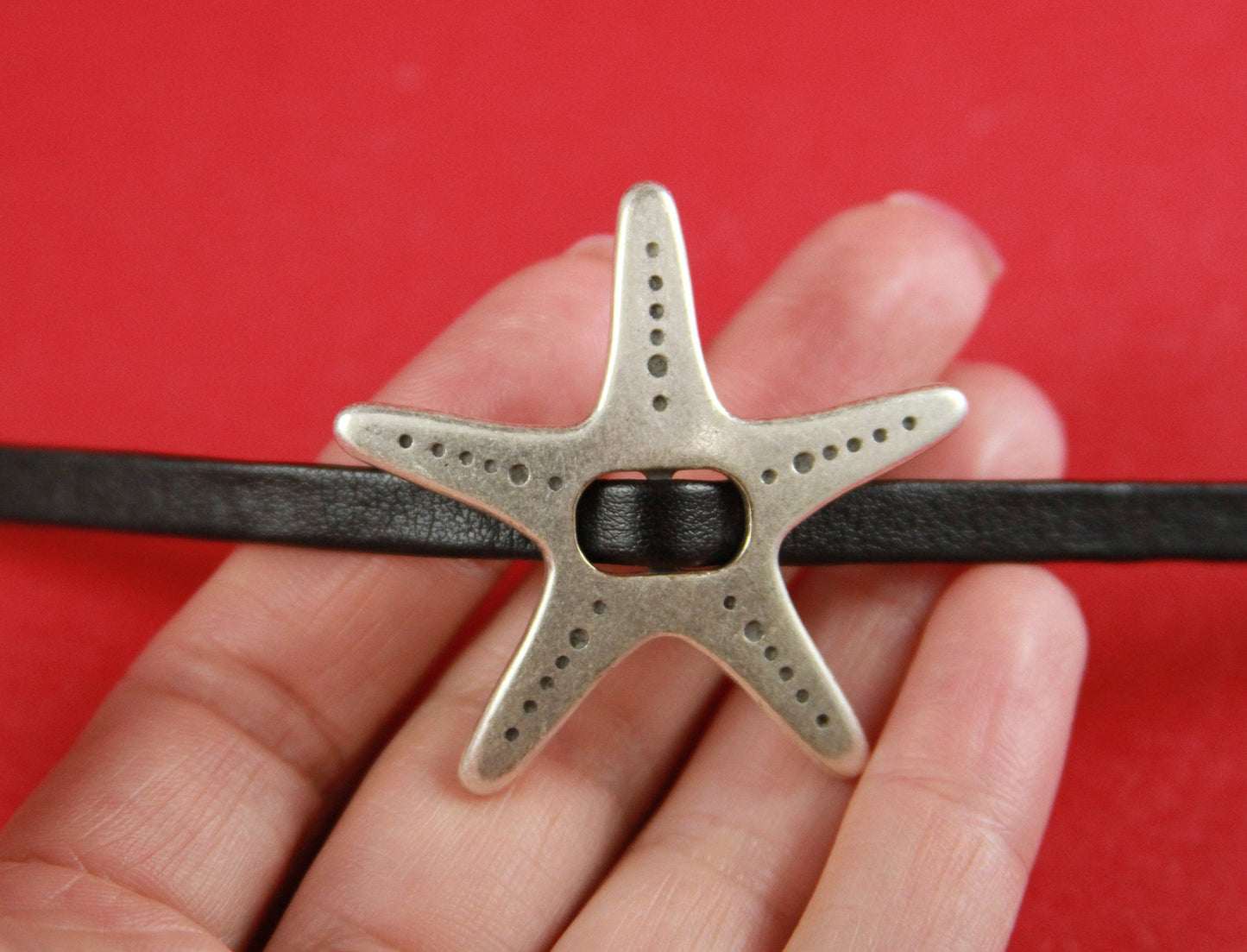 FS0299>>MADE IN EUROPE 2 starfish zamak sliders, zamak starfish slider, starfish connector,  Qty2