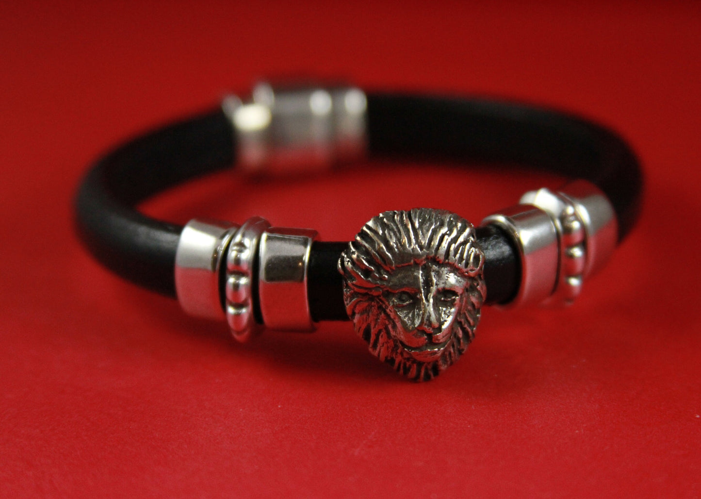 LS0082>>MADE in EUROPE zamak lion slider for licorice cord, zamak lion slider for 10x6mm leather cord (ABLZ42) qty1