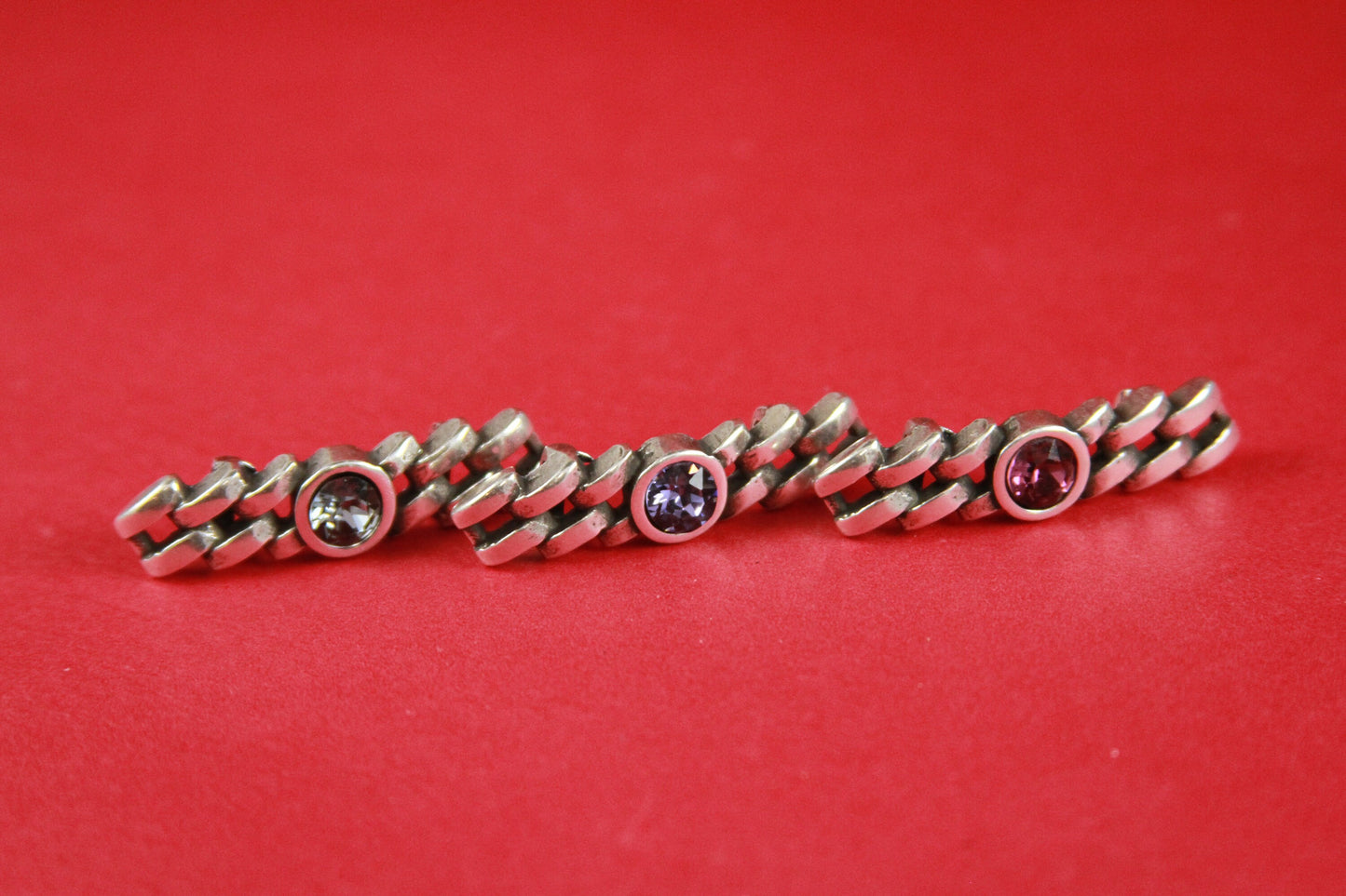 FS0269>>MADE in EUROPE zamak chain slider with Swarovski crystal, flat 5mm cord slider with Swarovski crystal, Qty1