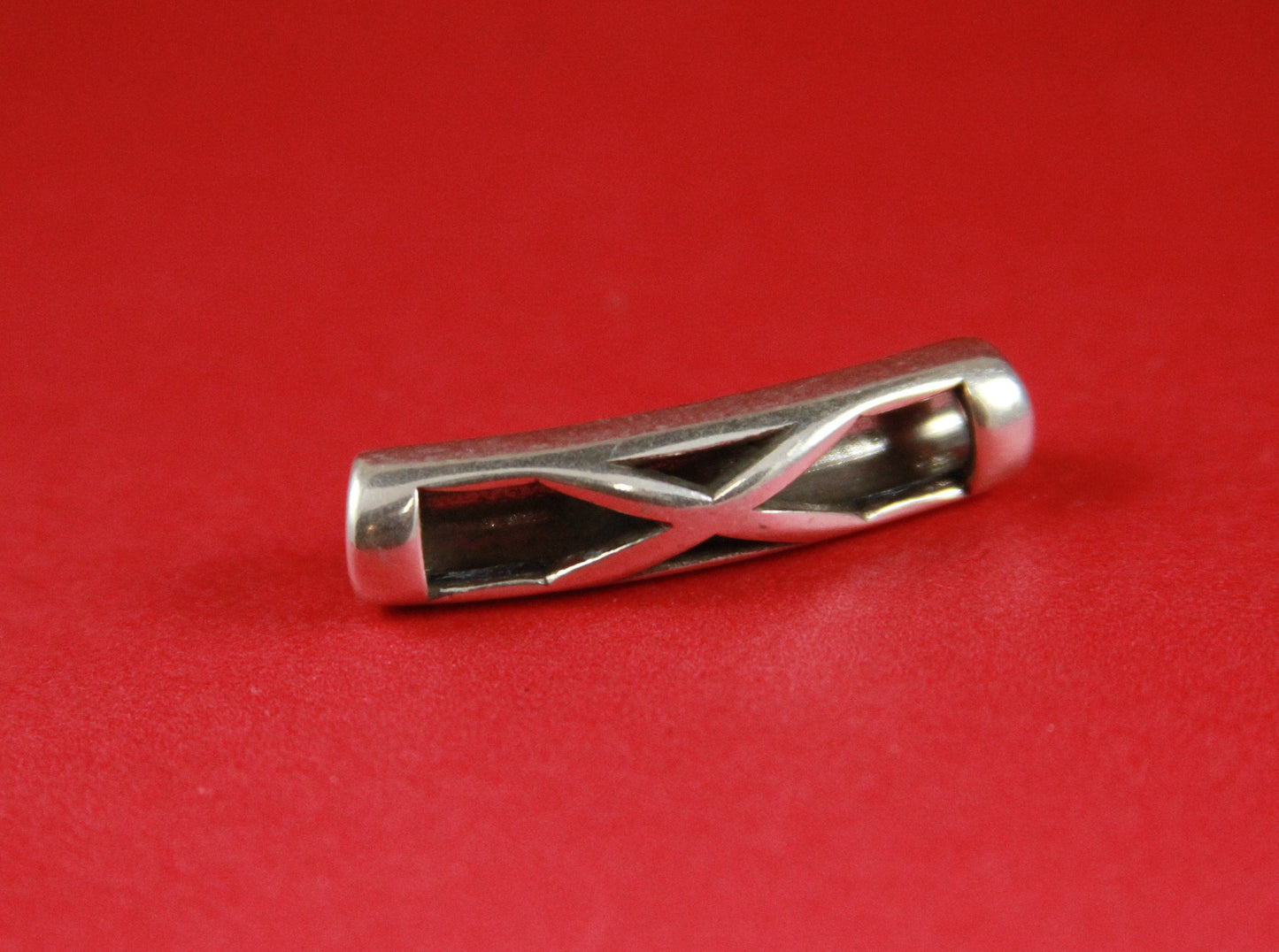 RS0062>>MADE in EUROPE zamak 5mm snd 3mm tube, 5mm hole zamak tube slider, round cord tube qty1