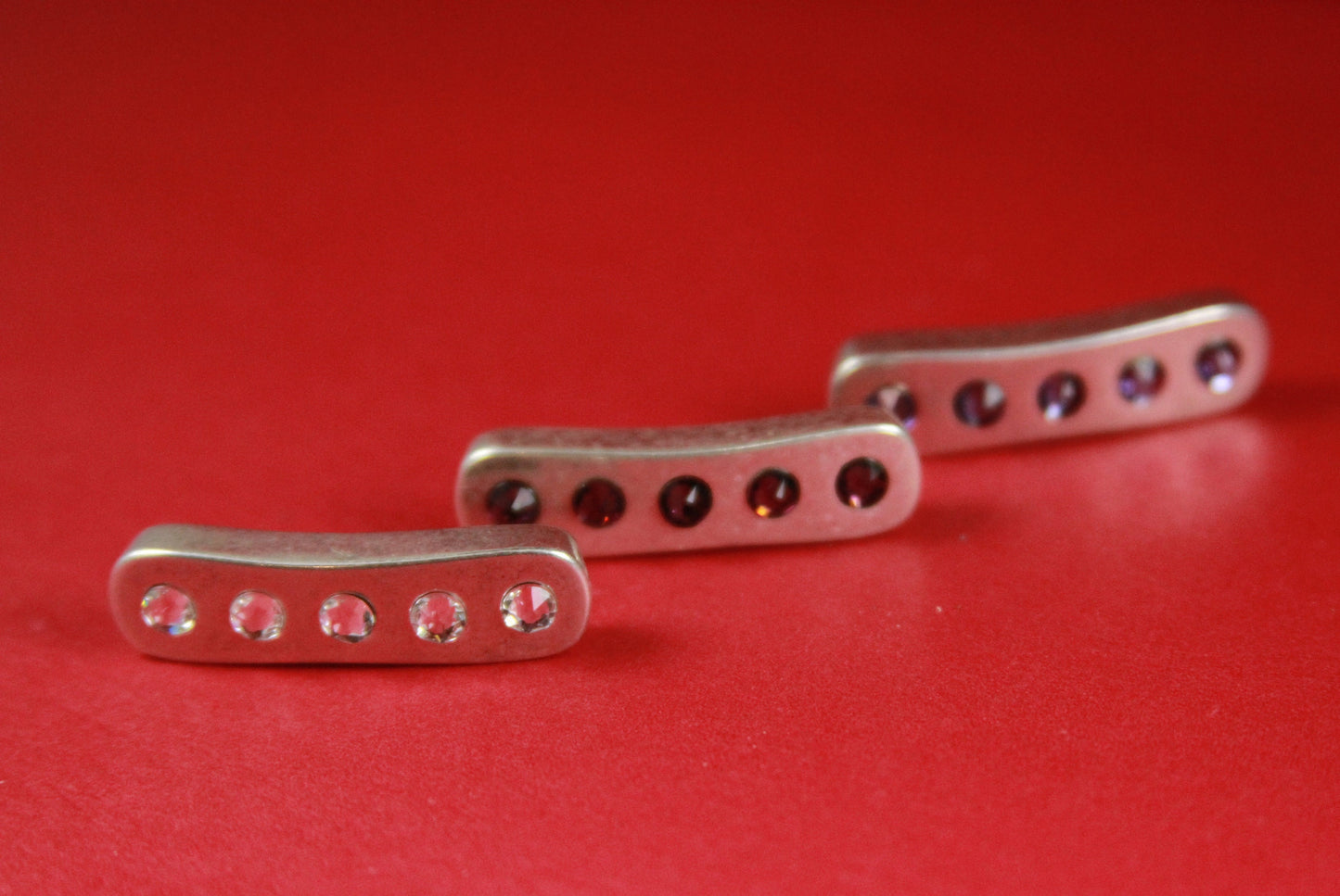 FS0313>> MADE in EUROPE zamak flat slider with Swarovski crystals, flat 5mm cord slider with Swarovski crystals, (78269/05) Qty1