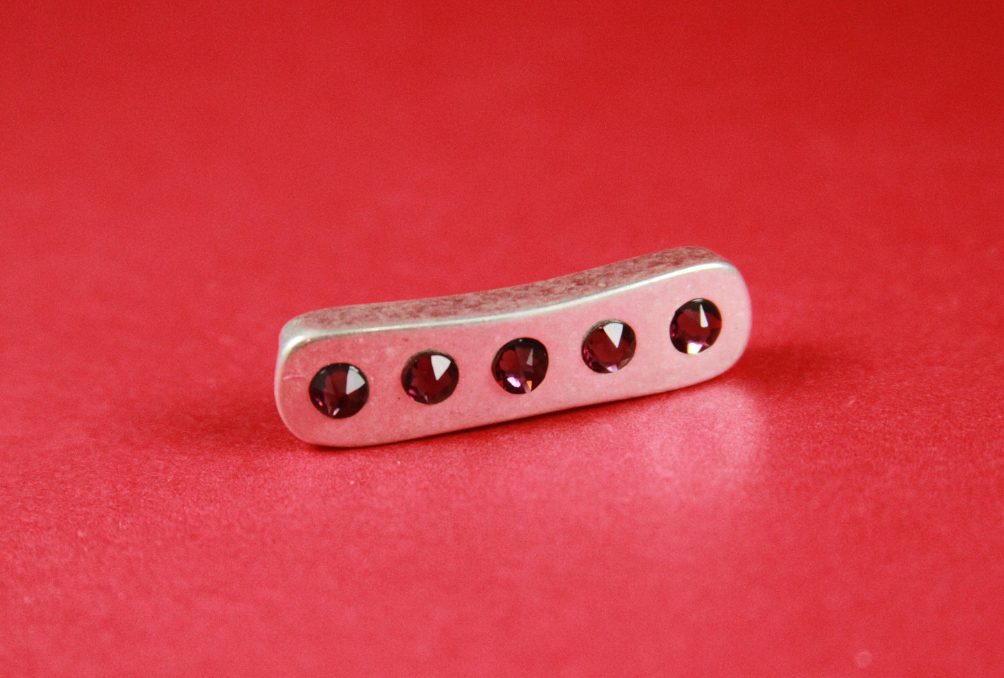 FS0313>> MADE in EUROPE zamak flat slider with Swarovski crystals, flat 5mm cord slider with Swarovski crystals, (78269/05) Qty1