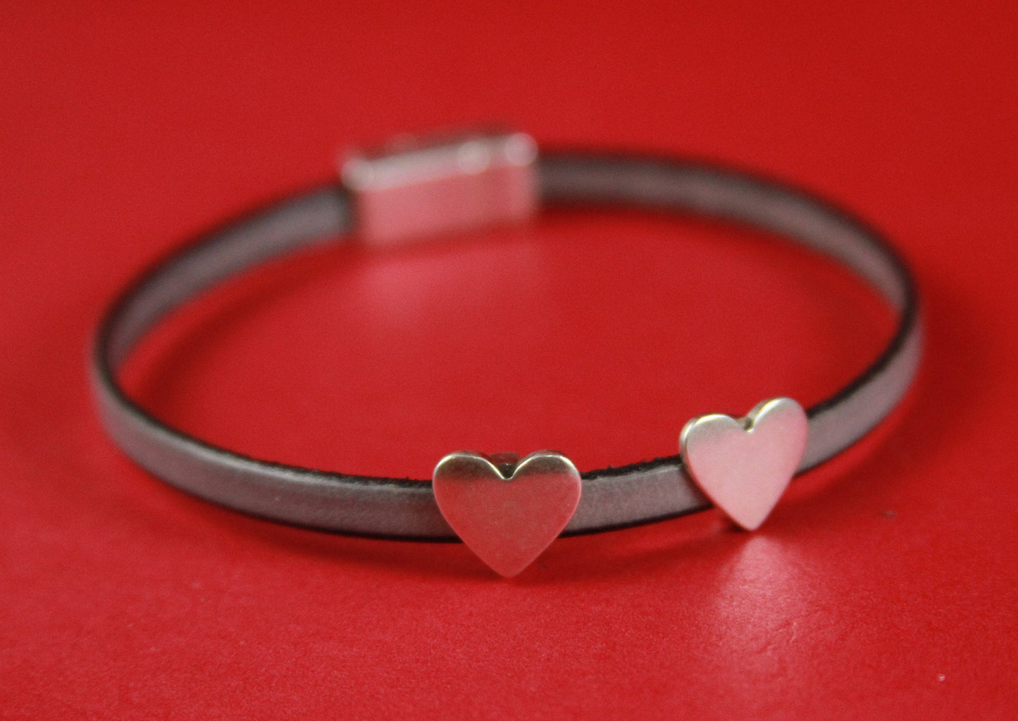 FS0334>>MADE in EUROPE 2 zamak heart sliders for 5mm cord, flat cord heart  slider, silver heart slider qty2
