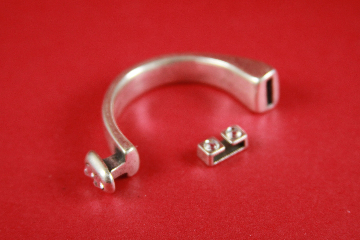B0052>>MADE in EUROPE zamak half bracelet with Swarovski crystals, flat cord half bracelet with slider,(77877/02Z2) qty1set