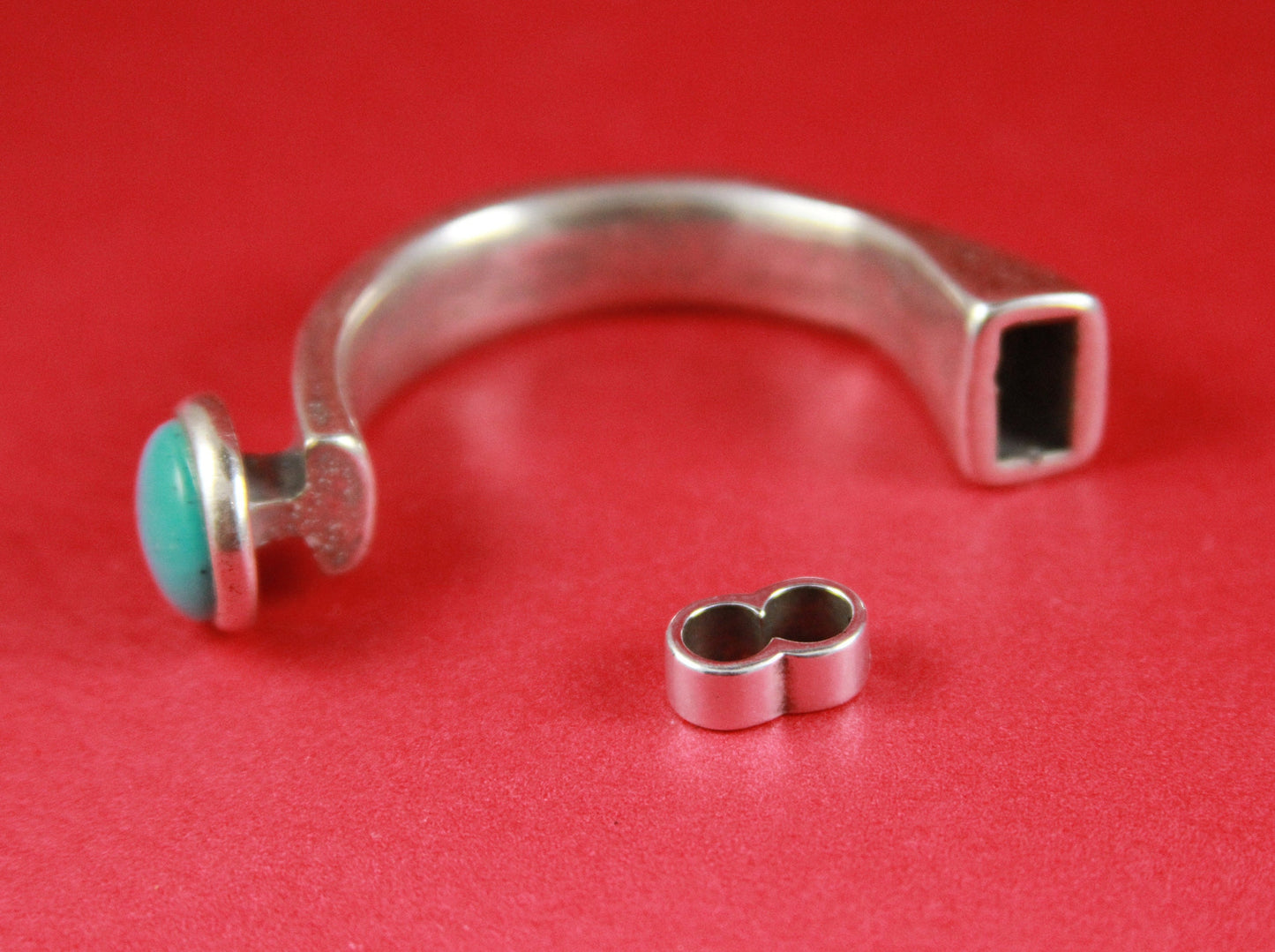 B0022>>MADE in EUROPE zamak turquoise button half bracelet +loop maker slider, zamak half bracelet (6723/5TUR) Qty1