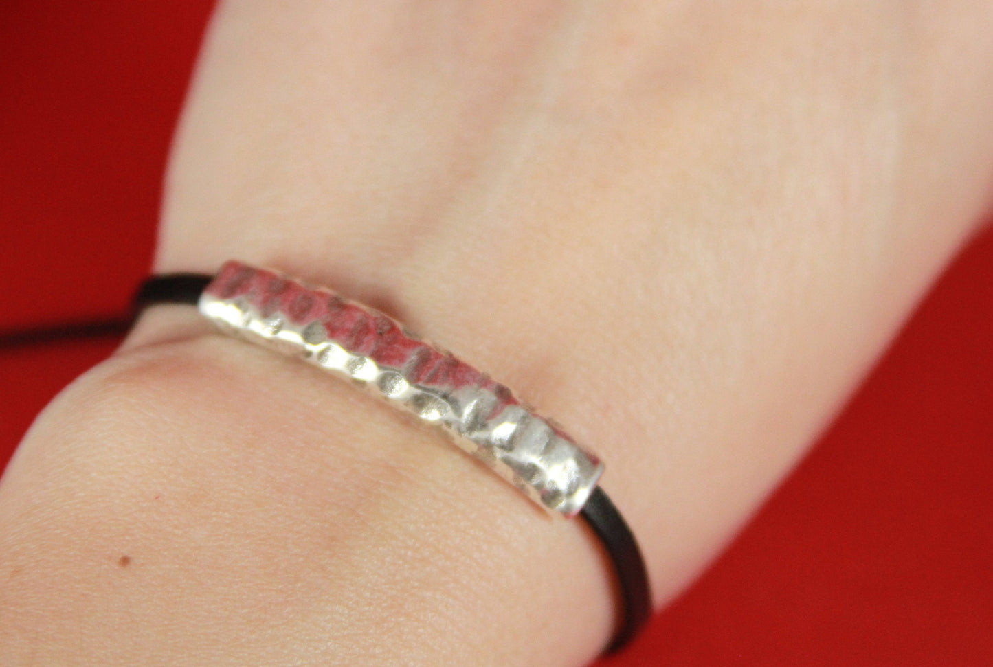 FS0250>>MADE IN EUROPE zamak hammered slider tube, flat 3mm cord tube,3mm flat cord hammered slider, silver hammered 3mm tube(78365/03) Qty1