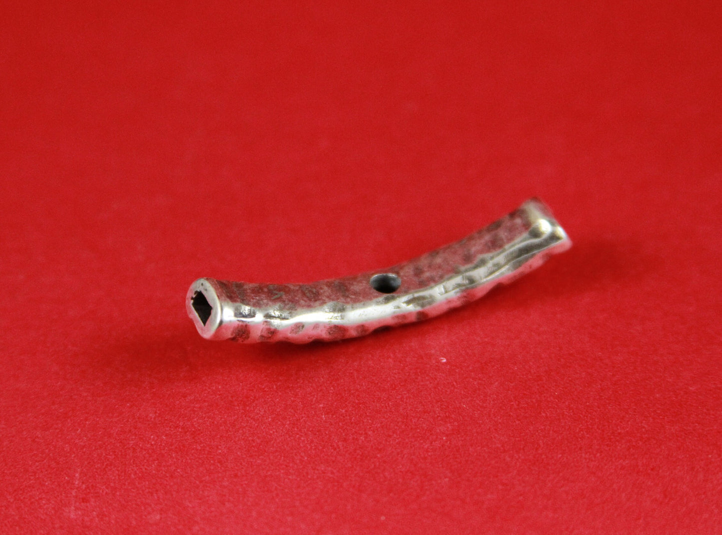FS0250>>MADE IN EUROPE zamak hammered slider tube, flat 3mm cord tube,3mm flat cord hammered slider, silver hammered 3mm tube(78365/03) Qty1