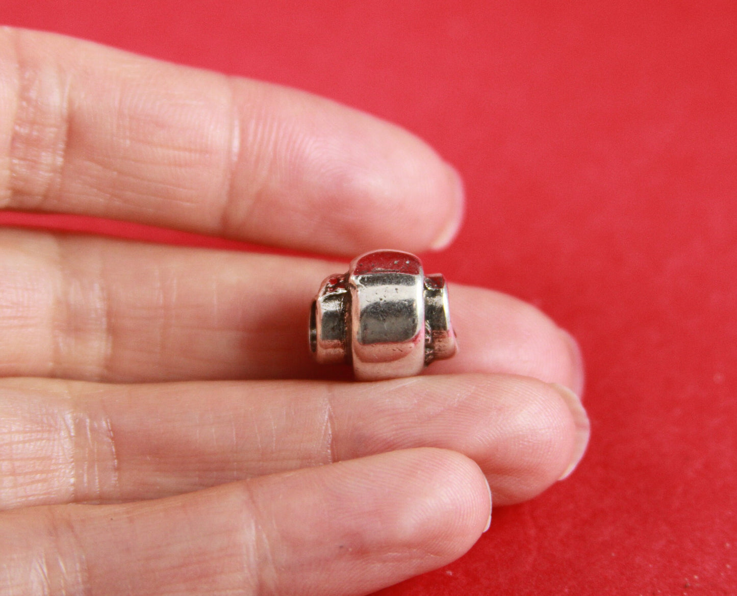 RS0067>>MADE in EUROPE 2 silver zamak tubes, 5mm hole zamak tube slider, 5mm round cord tube bead  (ABLZ187s) qty2
