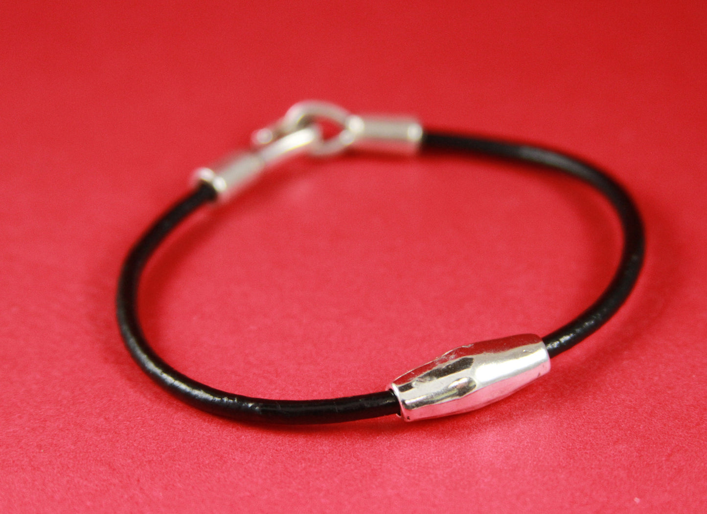RS0071>> MADE IN EUROPE 2 zamak tube  sliders, silver zamak tube, round cord slider , 3mm leather  sliders ( ablz189s)Qty2