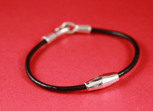 RS0071>> MADE IN EUROPE 2 zamak tube  sliders, silver zamak tube, round cord slider , 3mm leather  sliders ( ablz189s)Qty2