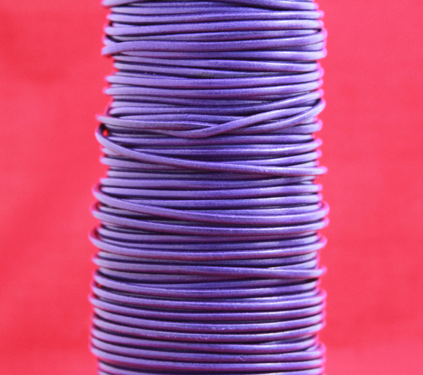 MADE in EUROPE 2 yards of 3mm purple leather cord, 3mm round leather cord, genuine leather cord (MARR3P)