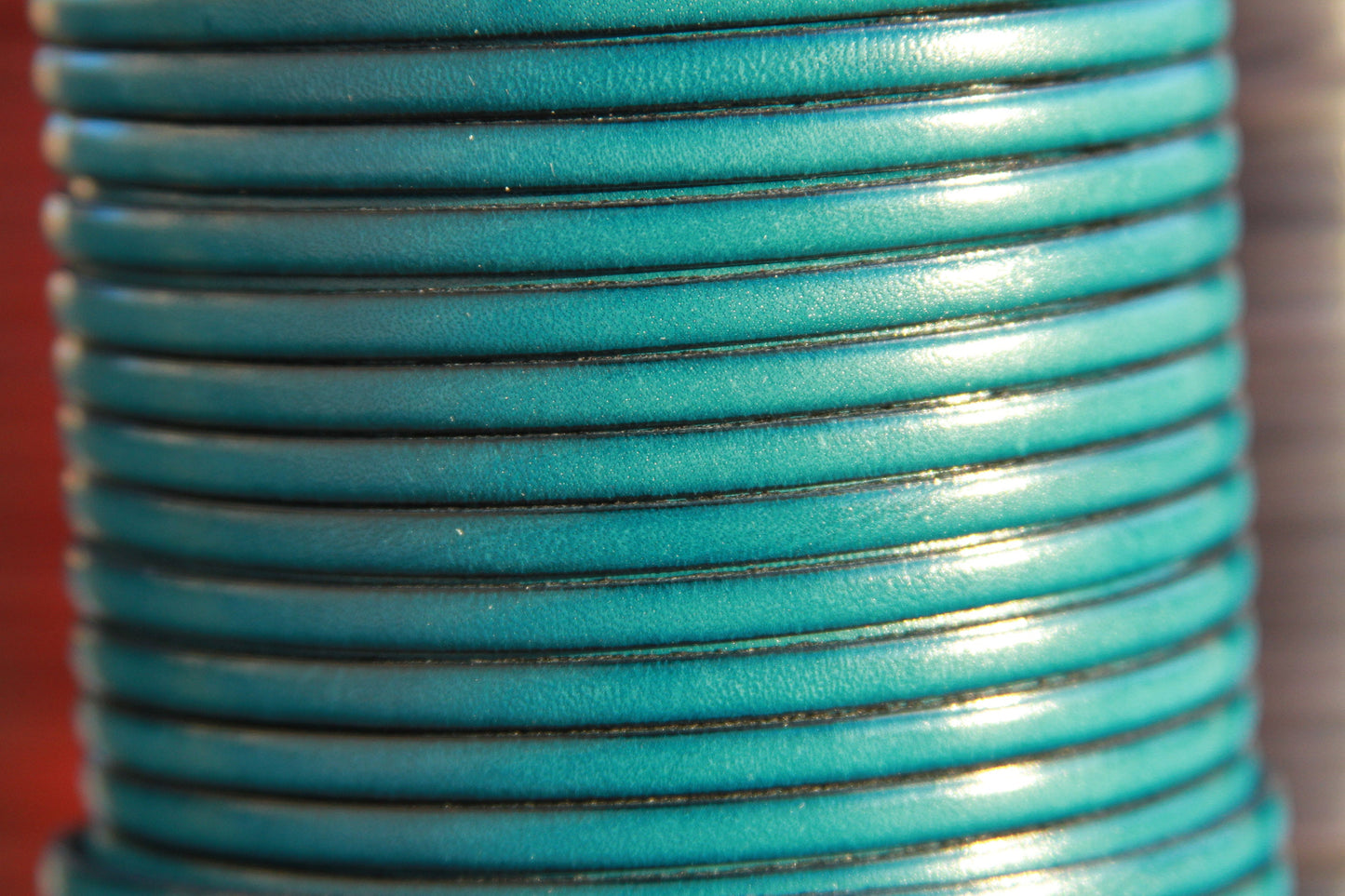 MADE in EUROPE 1 yard of 6mm turquoise flat leather cord, 6mm genuine leather cord, flat 6mm real leather cord (MARF6AZTUR)