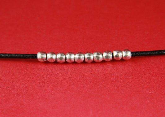 RS0140>> MADE IN EUROPE  10 zamak irregular sliders, zamak silver beads, round 2mm cord irregular beads ,2mm cord zamak beads(78596/02)Qty10