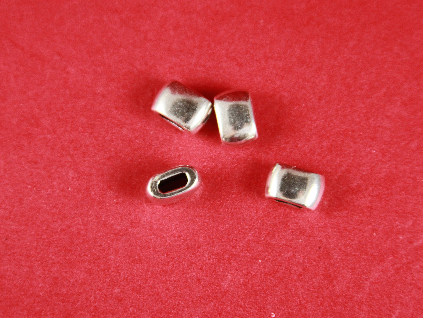 FS0298>>MADE IN EUROPE 4 zamak 4x2mm sliders, 2mm cord sliders, 2mm double round cord sliders, silver sliders(558005/04) Qty4
