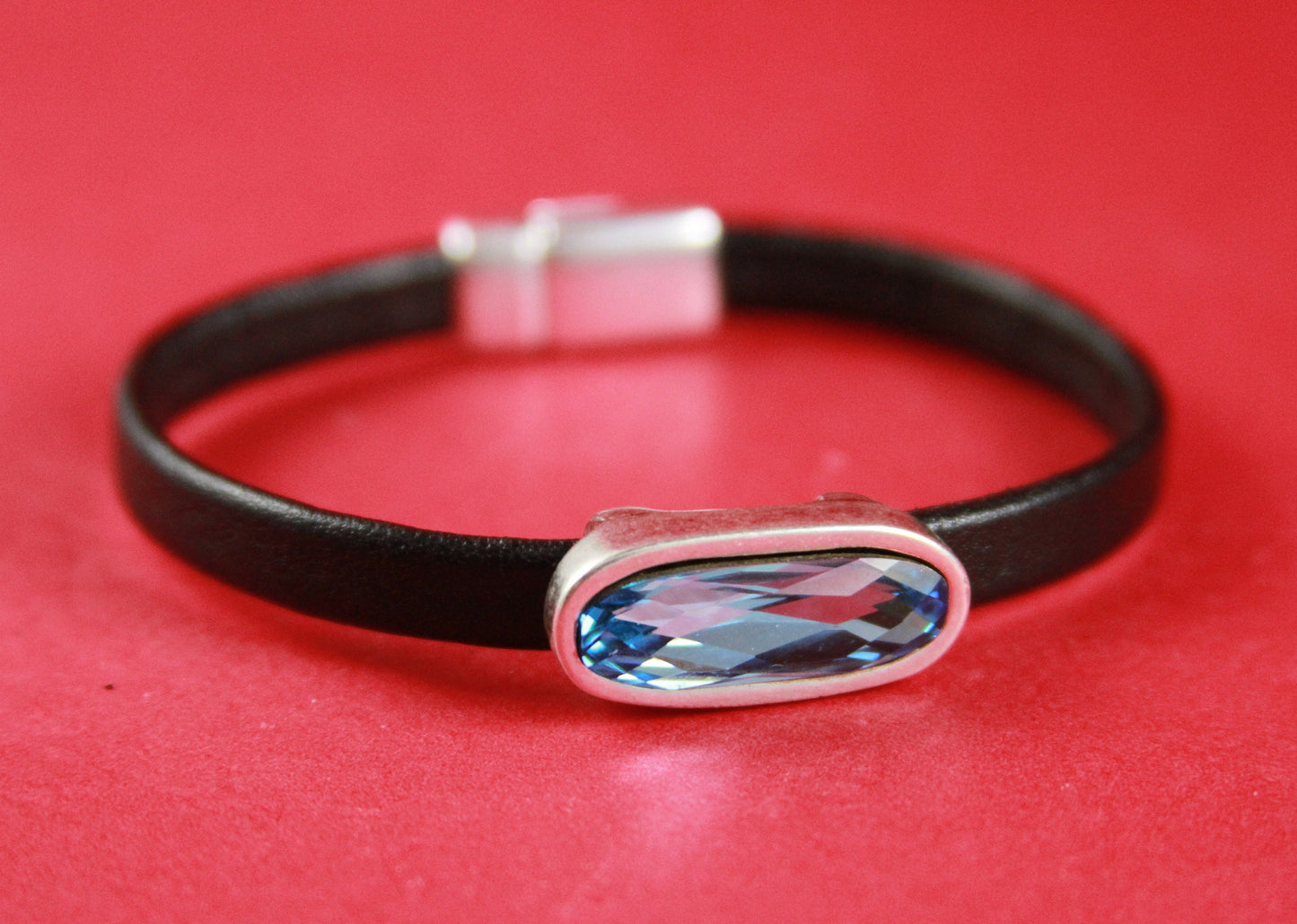 FS0310>> MADE in EUROPE zamak slider with Swarovski crystal for 6mm cord, flat cord slider, zamak flat cord slider (78608/06V1) qty1