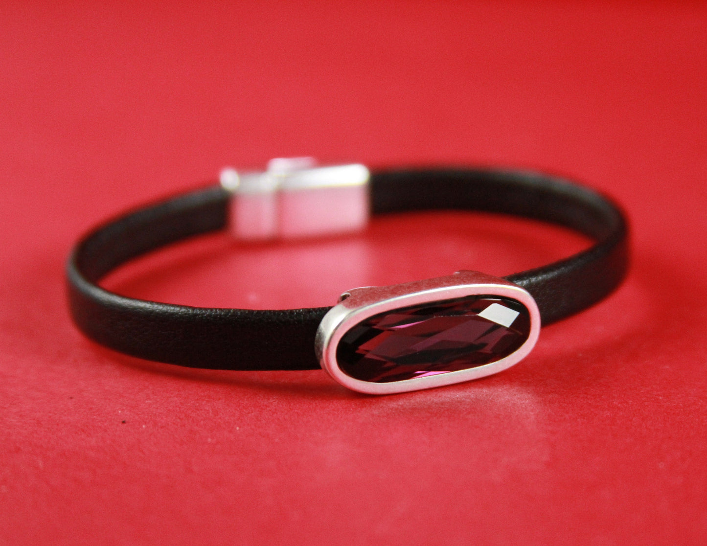 FS0311>>MADE in EUROPE zamak slider with Swarovski crystal for 6mm cord, flat cord slider, zamak flat cord slider (78608/06VF) qty1