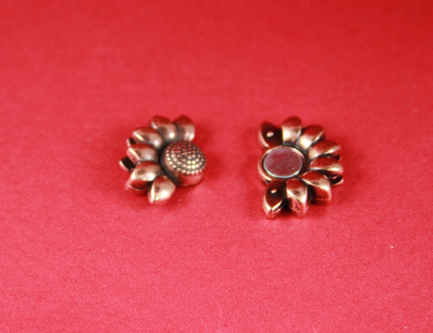 FC0036>>MADE in EUROPE sunflower clasp, 10mm flat cord clasp, 10x2mm clasp (ng1567) Qty1