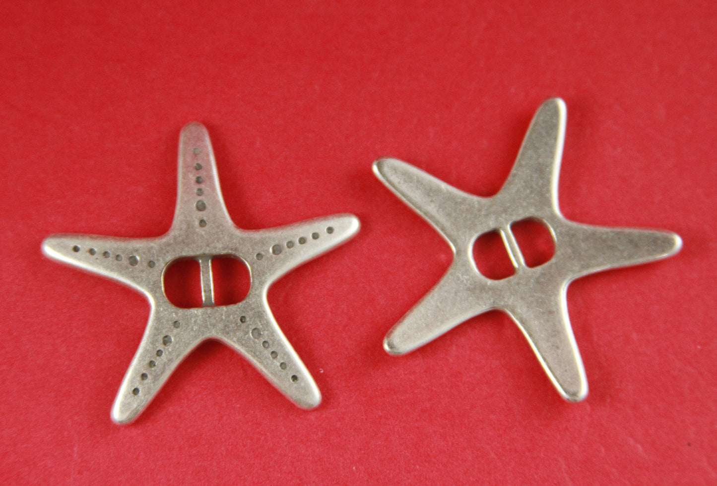 FS0299>>MADE IN EUROPE 2 starfish zamak sliders, zamak starfish slider, starfish connector,  Qty2
