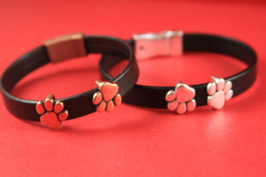 FS0016>>MADE in EUROPE 2 zamak paw print sliders for 10mm flat cord, flat 10mm cord slider, zamak paw sliders qty2