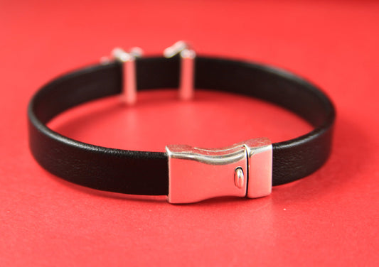 FC0027>>MADE IN EUROPE zamak clasp, flat leather cord clasp, 10mm cord clasp, 10mm cord curved  clasp (ng1771) Qty1