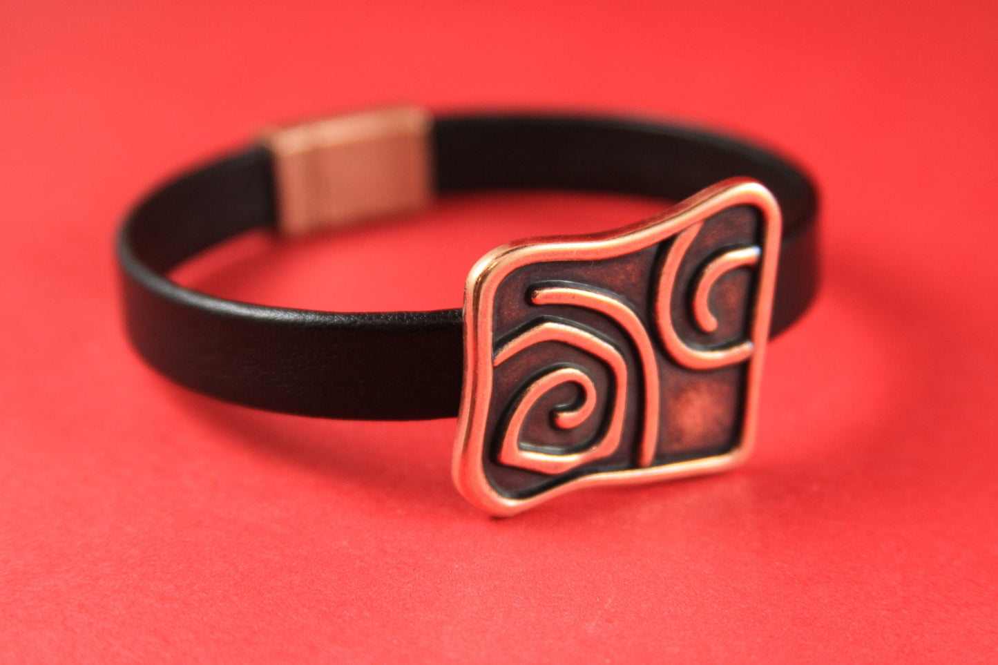 FS0001>> MADE in EUROPE zamak swirl slider, copper square slider, 10mm flat cord slider, 10mm flat cord c slider (ng1494) qty1