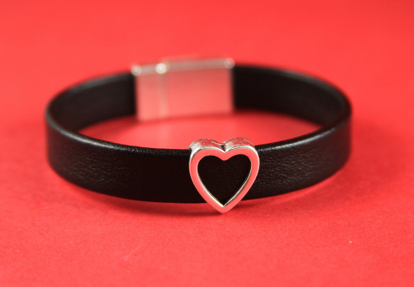 FS0076>>MADE IN EUROPE 2 zamak heart sliders, flat cord slider, flat cord heart sliders, silver heart sliders  Qty2