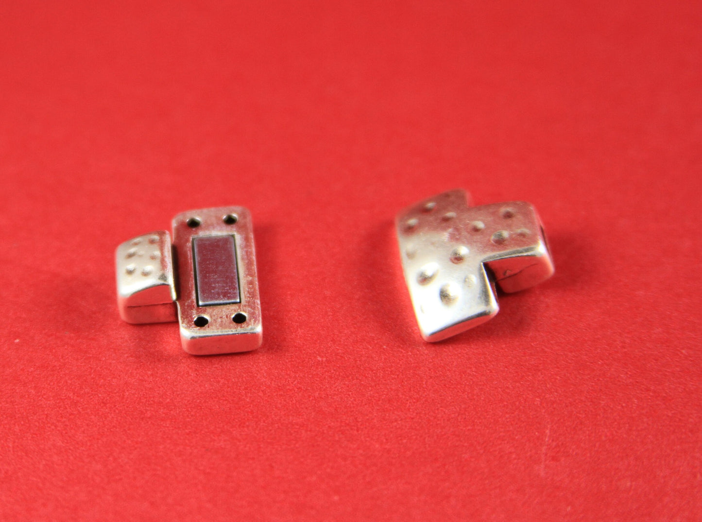FC0115>>MADE in EUROPE zamak flat 5mm cord clasp, zamak cross clasp, zamak cross clasp, 5mm flat cord clasp Qty1