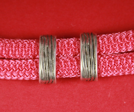 LS0082>>MADE IN EUROPE 2 zamak sliders, double climbing cord sliders, double climbing cord beads (6485) Qty2