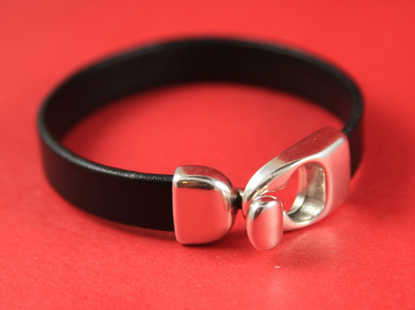 FC0113>>MADE in EUROPE zamak hook clasp, 10mm flat cord clasp, silver hook clasp (ng1502) Qty1