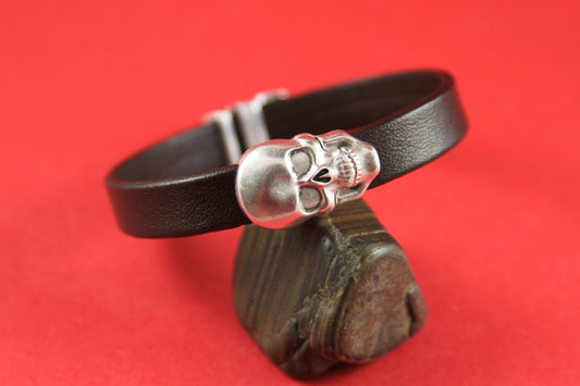 FC0046>>MADE IN EUROPE zamak skull clasp, flat leather cord clasp, 10mm skull clasp, 10mm cord  clasp Qty1