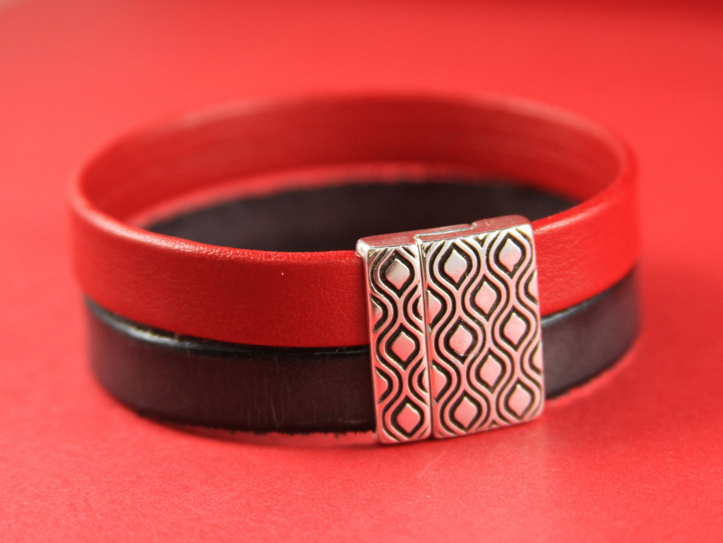 FC0047>>MADE in EUROPE zamak clasp, 20mm flat cord floral clasp, 20mm flat clasp, silver clasp Qty1